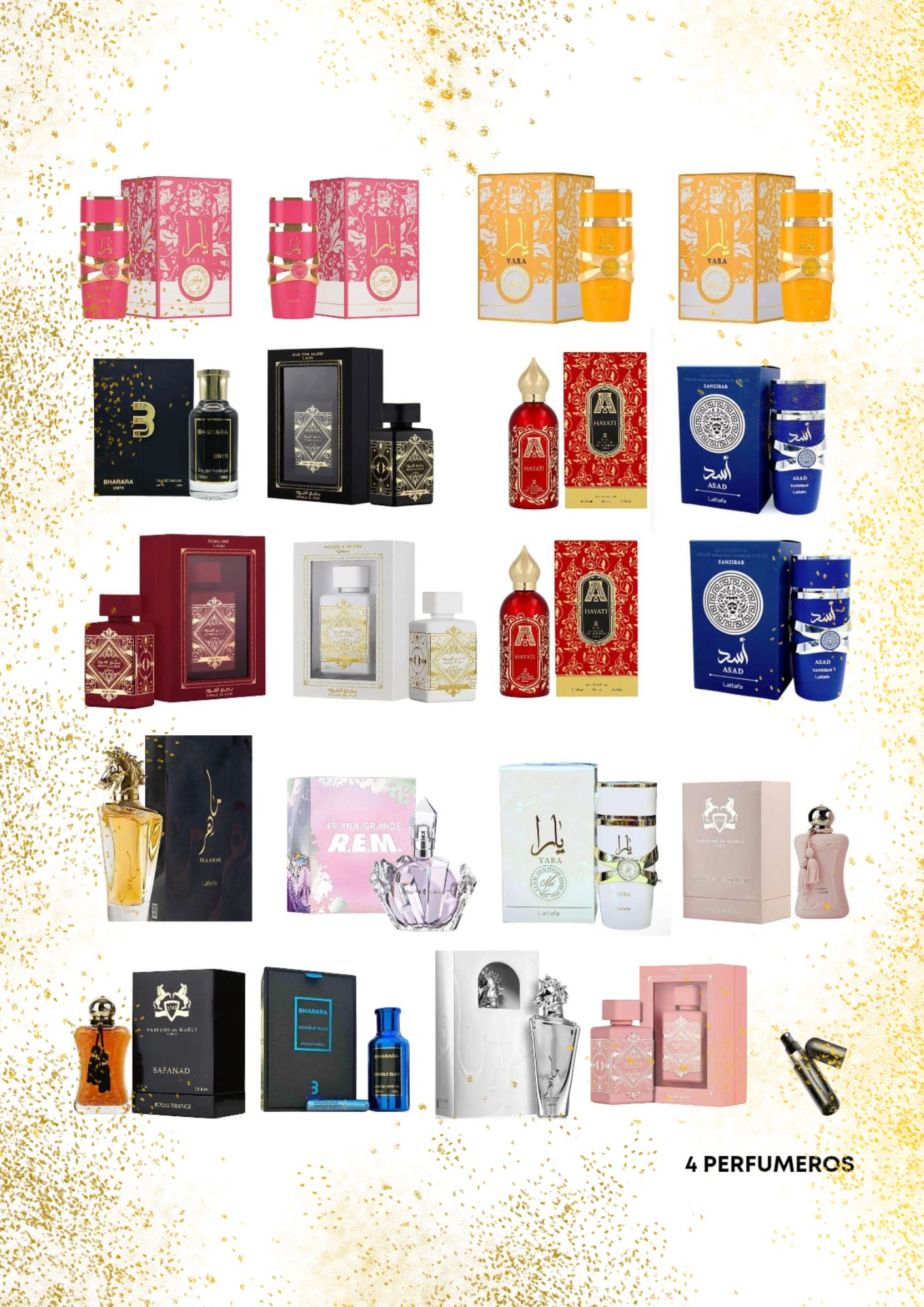 KIT 20 PERFUMES + 4 PERFUMEROS